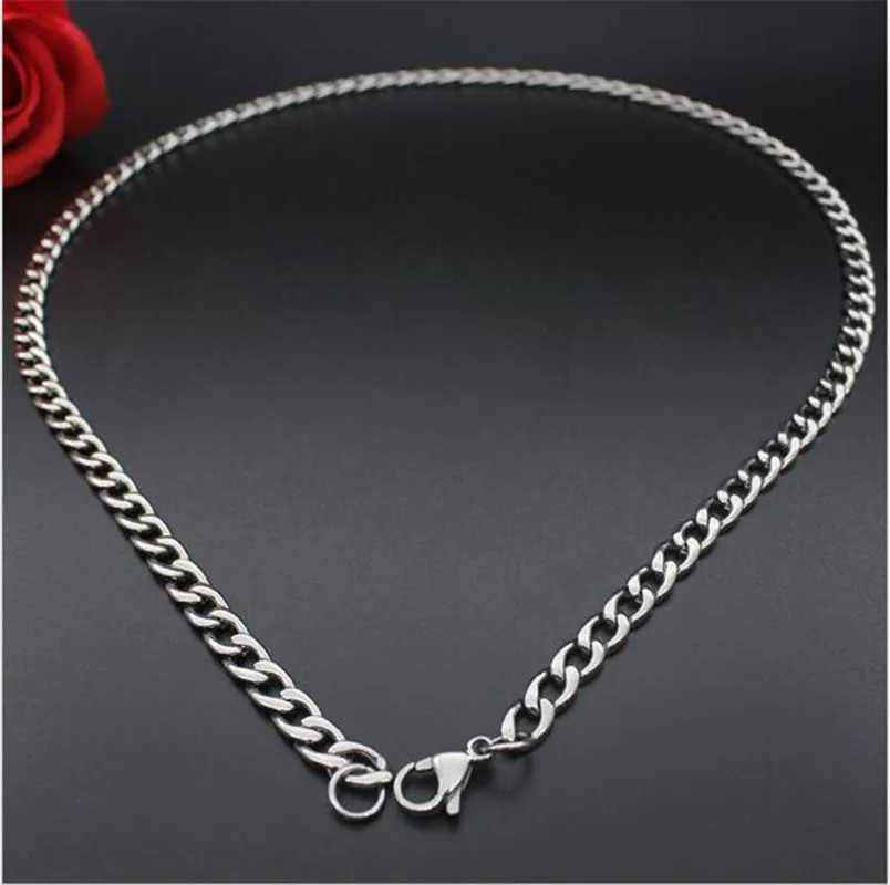 Wholesale Price Width 4MM Stainless Steel Chain Necklace Fashion Men Link Necklace Party Gift Jewelry Length 50-70CM drop shipX240919