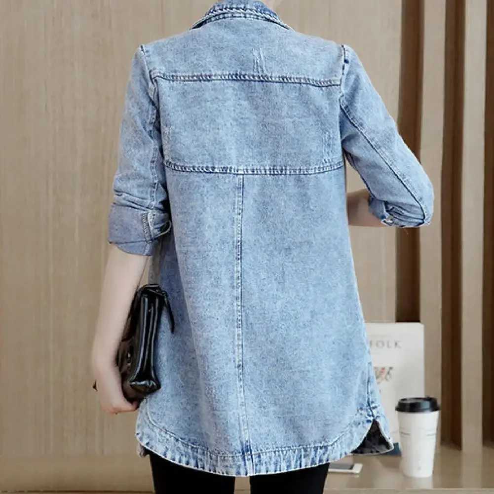 Trending Products Large Size Trench Coat Women Outerwear Denim Jacket Embroidery Autumn Clothing Fashion 2023X240920