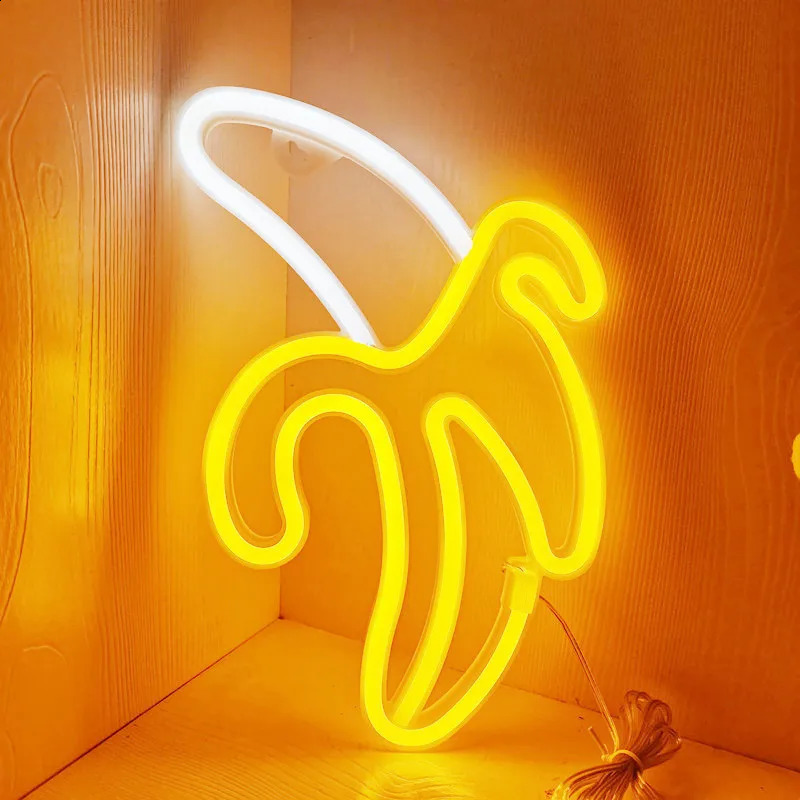 LED Neon Sign Lamp Banana Cherry Shaped Fruit Restaurant Wall Neon Light for Party Wedding Shop Birthday Home Decoration 240920