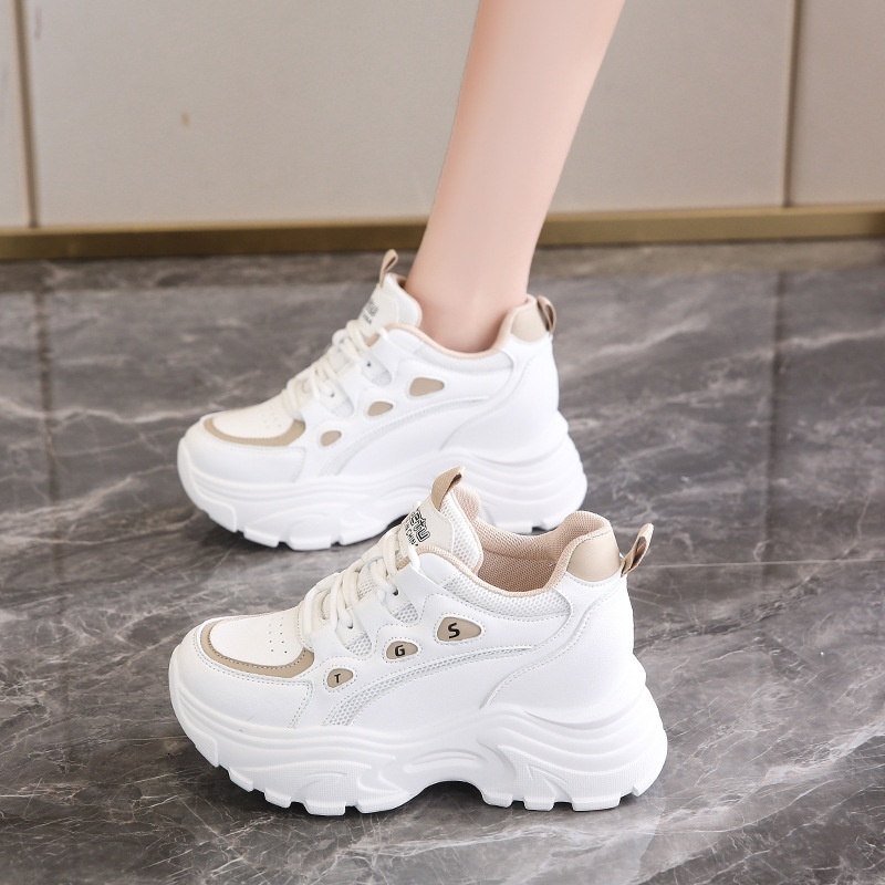 2024 Spring New Inner Heightening Dad Leisure Fashion Sports Women's Versatile Chao Song Cake Thick Sole Shoes