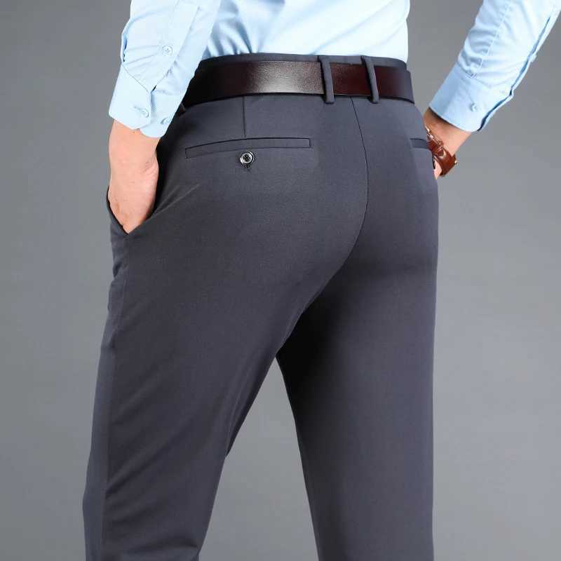 Summer and autumn mens business casual pants elastic work pants mens formal dress pants cool and breathable Trouser office pants W240919