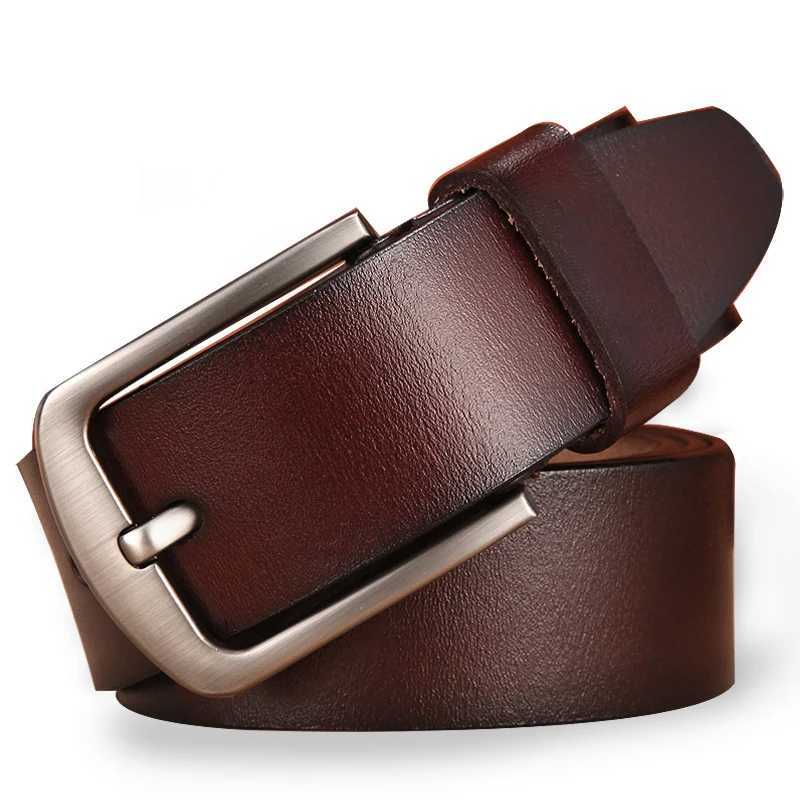 Mens leather belt mens high-quality leather belt mens real belt luxurious pin buckle fancy retro jeans mens belt W240920