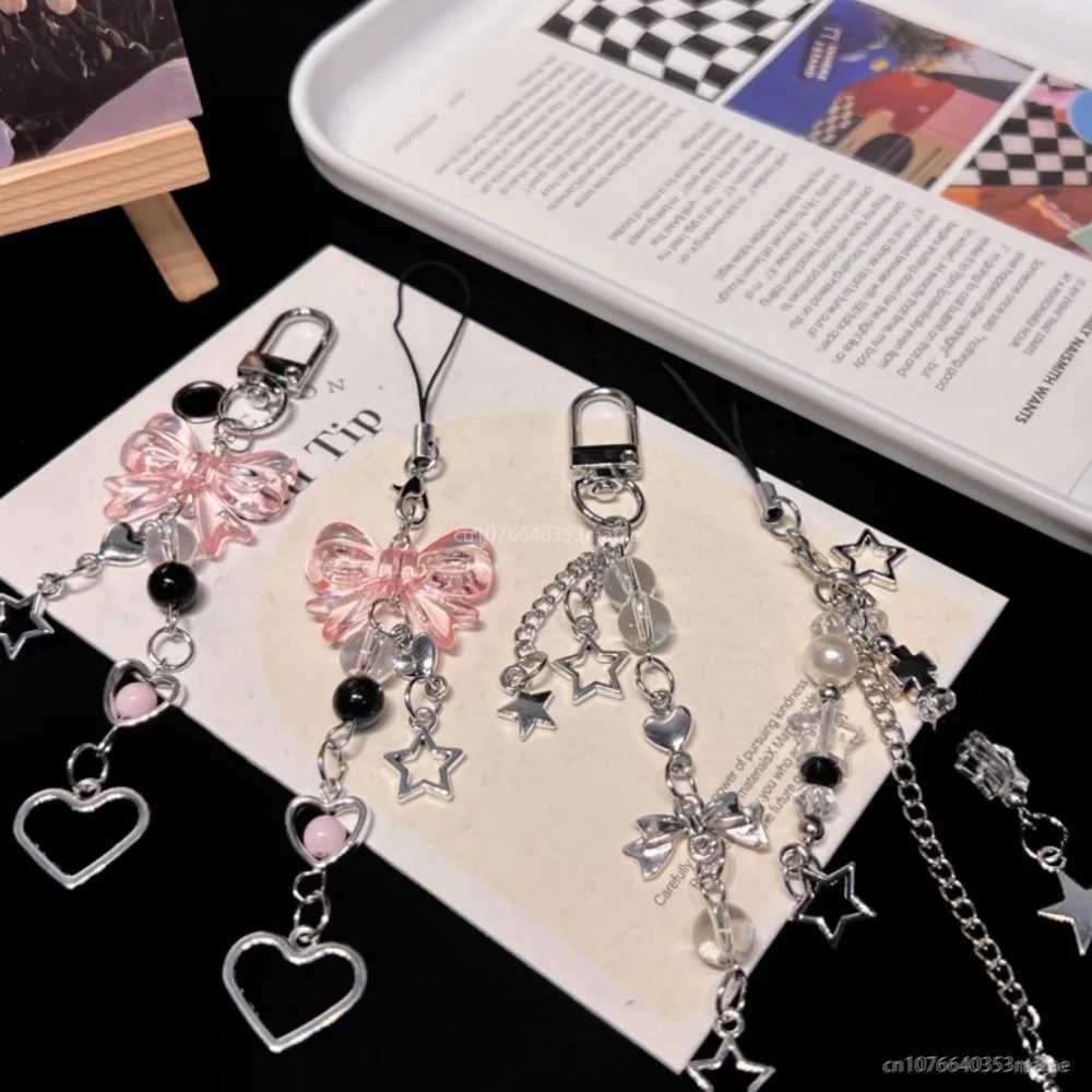 Delicate Bow Star Heart Keychain For iphone Creative Lanyard Key Chain Bag Phone Pendant Chain Y2K Kpop Jewelry Girls GiftX240919