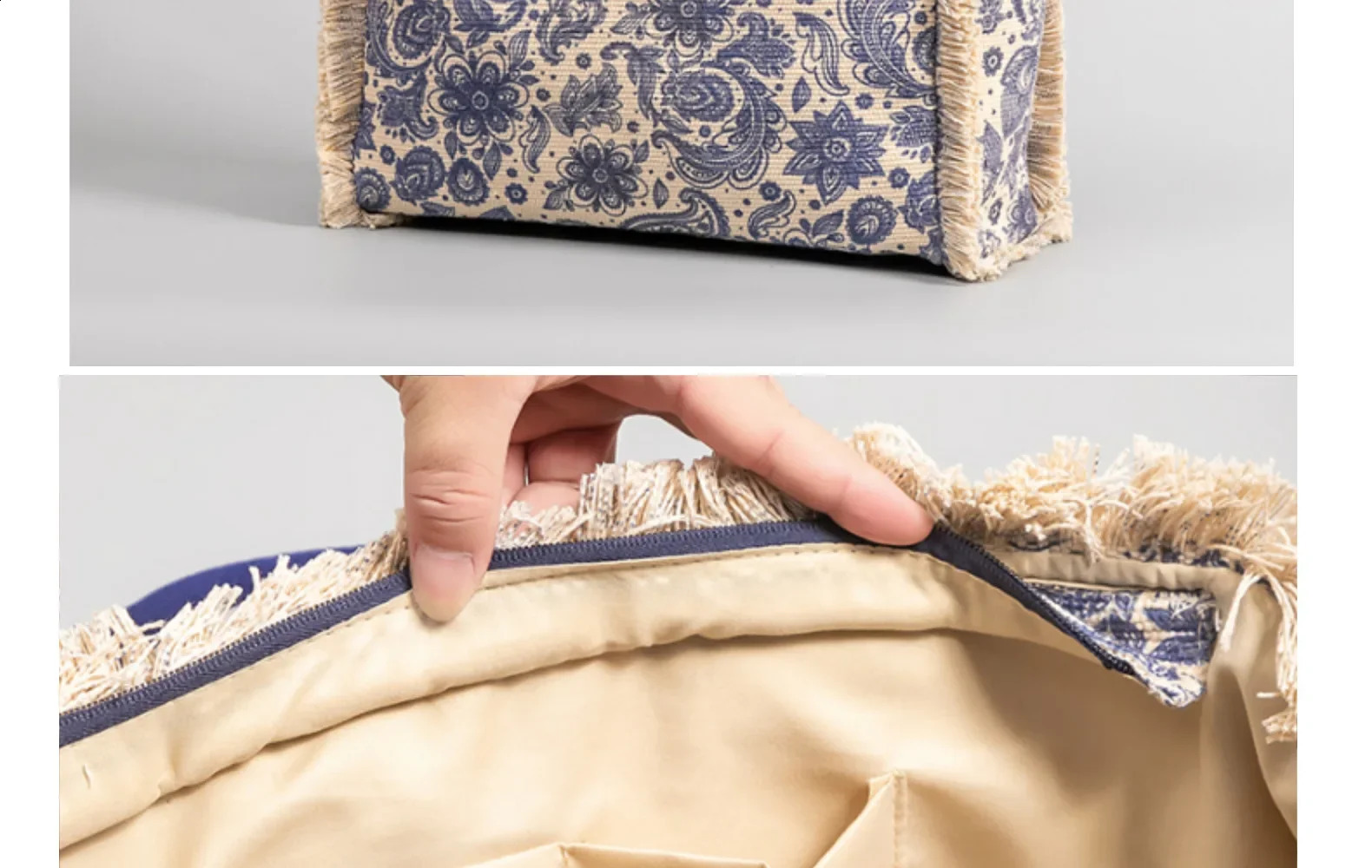 Bohemian retro shoulder bag zipper large capacity canvas womens summer handbag 240919