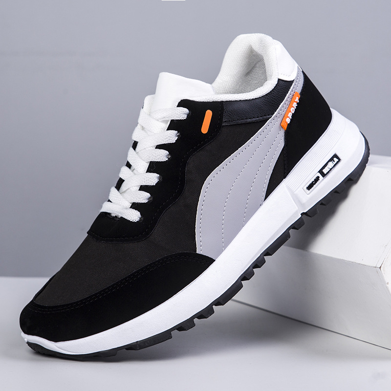 Spring Sneakers for Men Male Shoes Fashion Light Casual Shoes White Black Sneakers Tennis Breathable Walking Men Flats Black 824