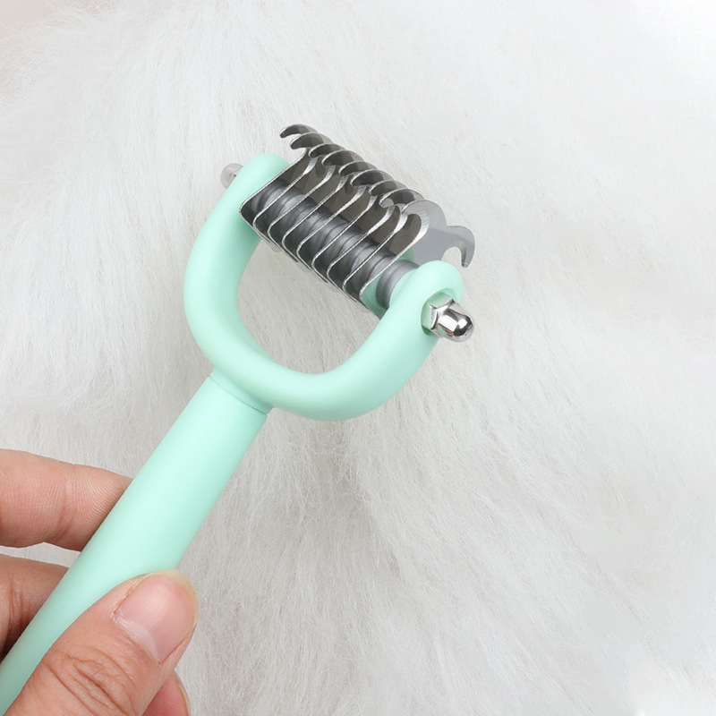 5-piece set of pet grooming products Pet double-sided detangling comb large dog and cat hair comb Nail Clipper Flea Comb