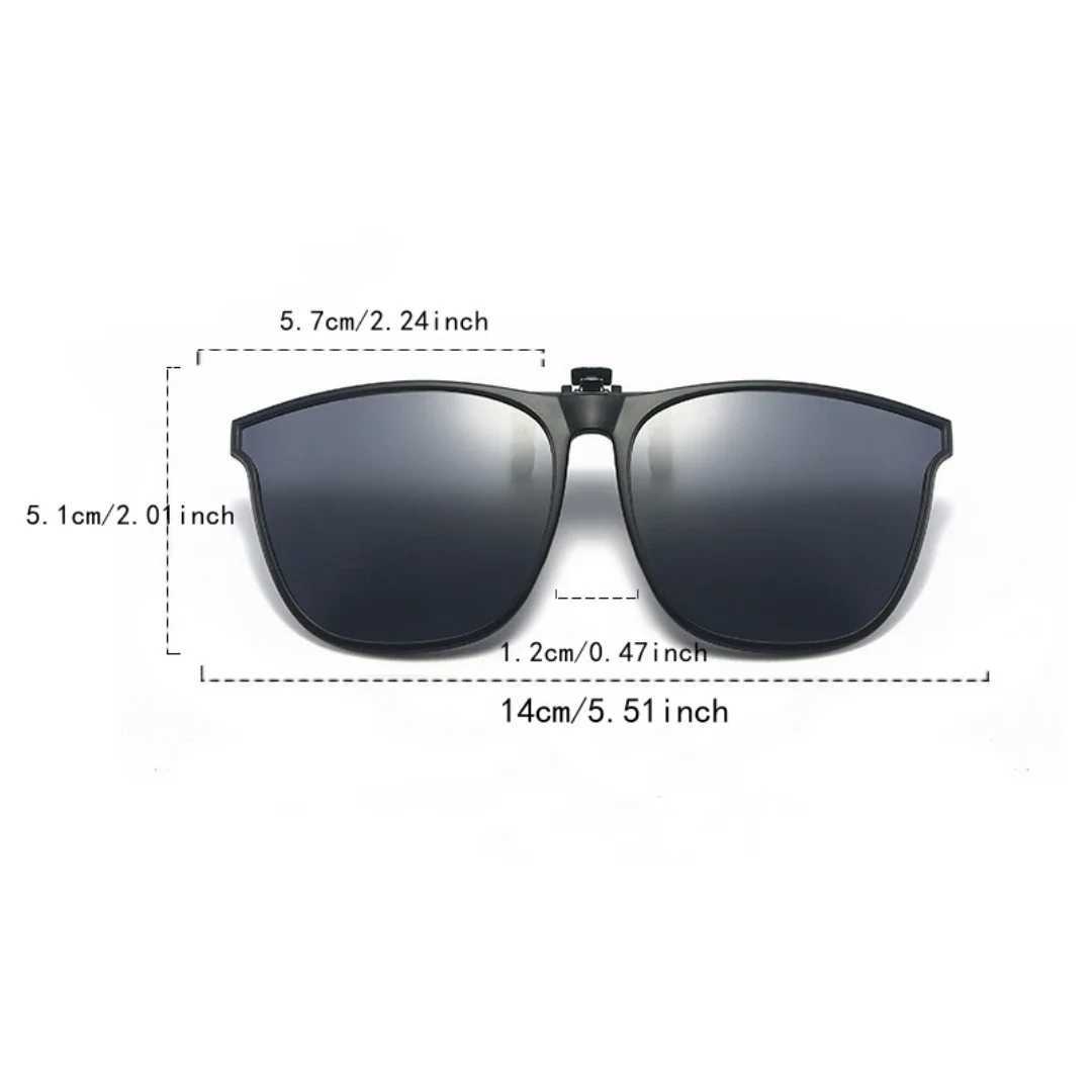 Polarized Clip On Sunglasses Men Photochromic Car Driver Goggles Night Vision Glasses Anti Glare Vintage Square GlassesX240920