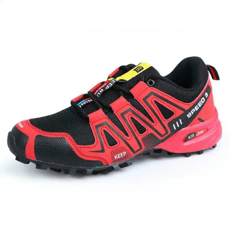 Men Outdoor Hiking Sneakers Climbing Trekking Lace Up Trekking Outdoor Mountain Bike Shoes Flat Sport Cycling Shoes Breathable 240918