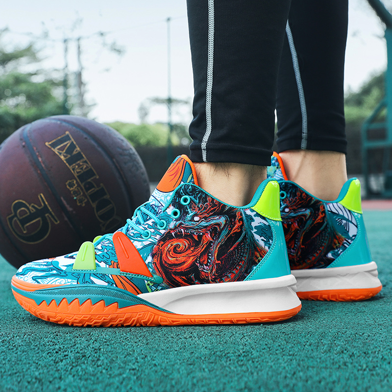 Graffiti Fashion Men's Basketball Cushioning Breathable Basket Boots Outdoor Athletic Sport Shoes Men Non-Slip Sneaker