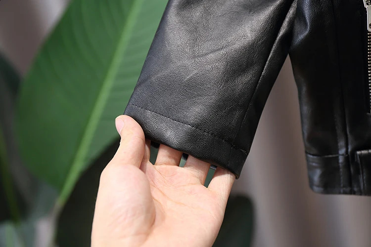 Baby clothing baby clothing childrens clothing PU leather jacket childrens clothing zipper leather jacket 240918