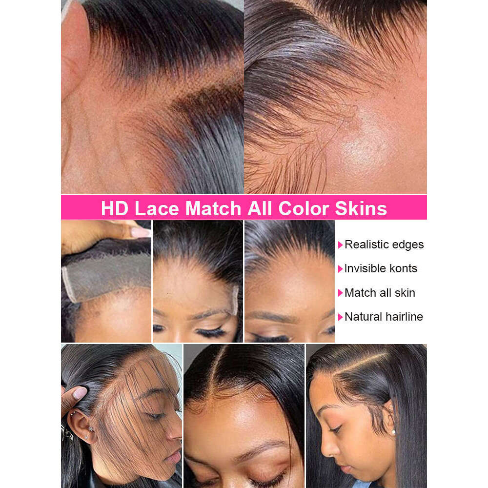34 36 38Inch 13X6 Hd Lace Frontal Bone Straight Brazilian Wigs 13X4 Human Hair Ready To Wear Wig For Women