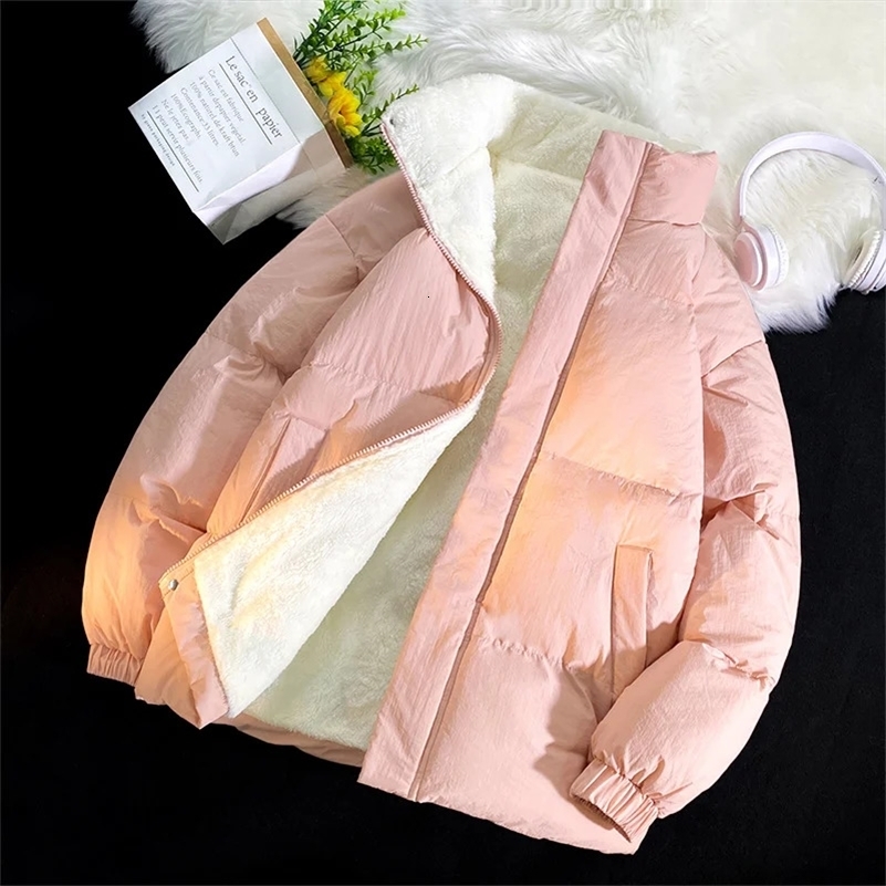 Green Puffer Jacket Men Korean Style Winter Jackets Men Thick Warm Coats Streetwear Solid Color Jackets With Fur Lined 240919