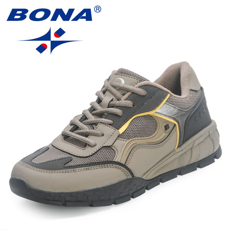 2023 BONA New New Designers Trekking Walking Footwear Hiking Shoes Men High Quality Leather Mesh Non-Slip Breathable Sneakers Man e728