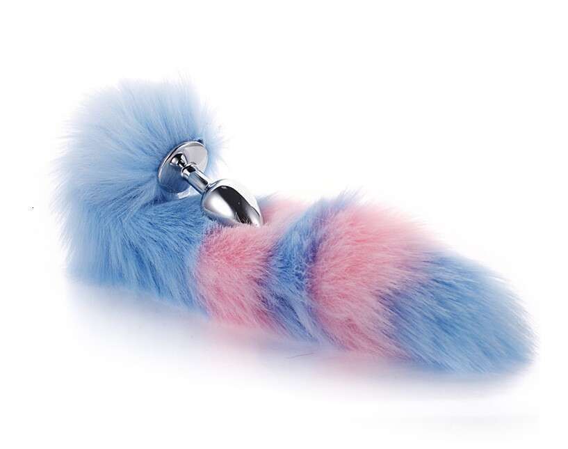 Sex toys SM props Metal backcourt anal plug Colorful tail anal plug Female slave training Alternative adult products