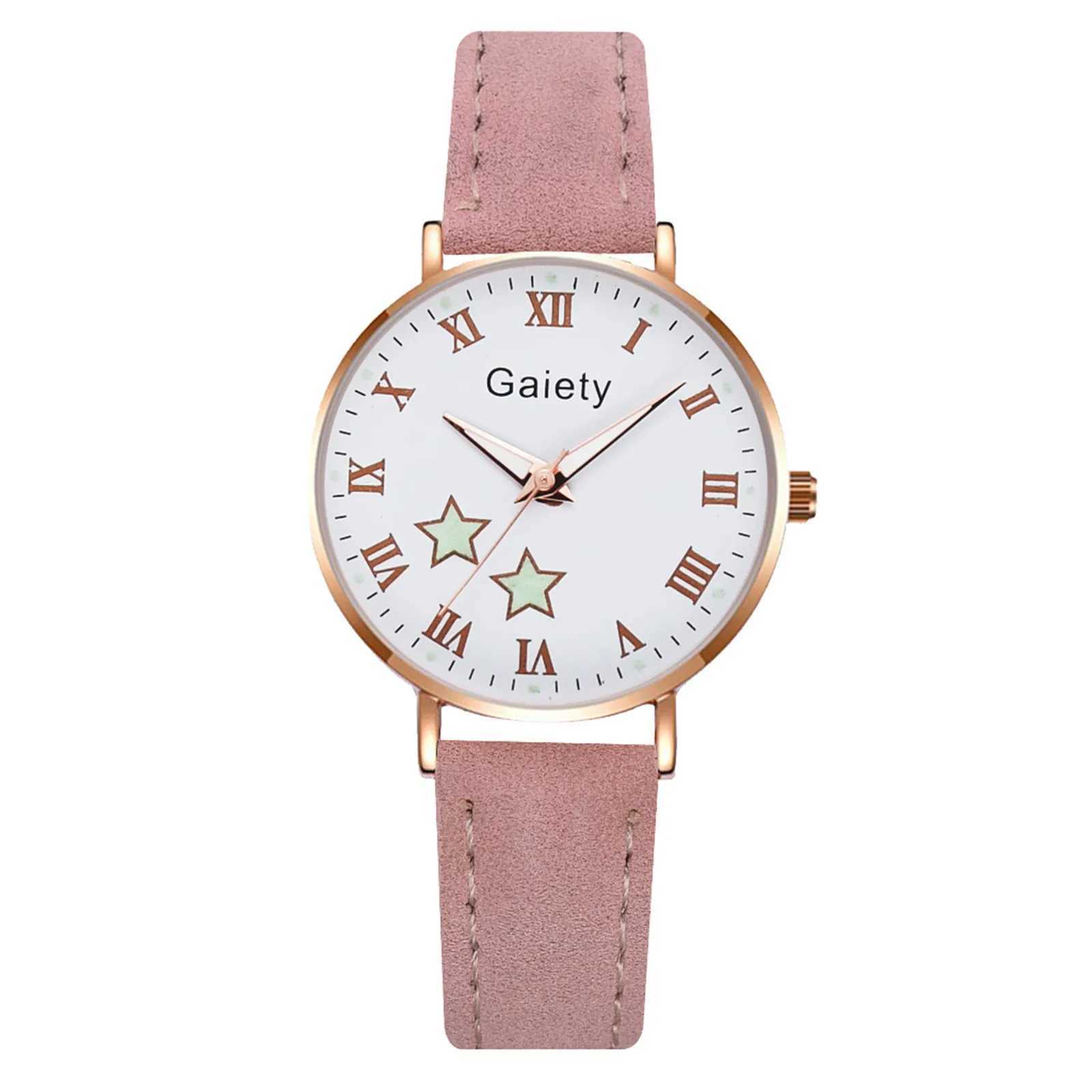Star Printed Small Dial Quartz Watch Temperament Ladies Suede Belt Watch Waterproof Luminous Quartz Watch Reloj Para MujerX240920