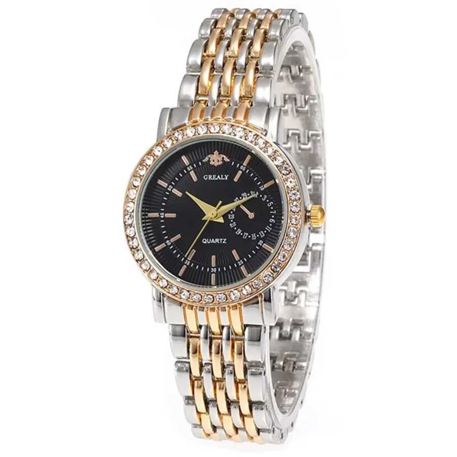 New Casual Watches Women Luxury Fashion Lovers Watch Rhinestone Stainless steel Quartz Watch Men Women Gift Business WristwatchX240920