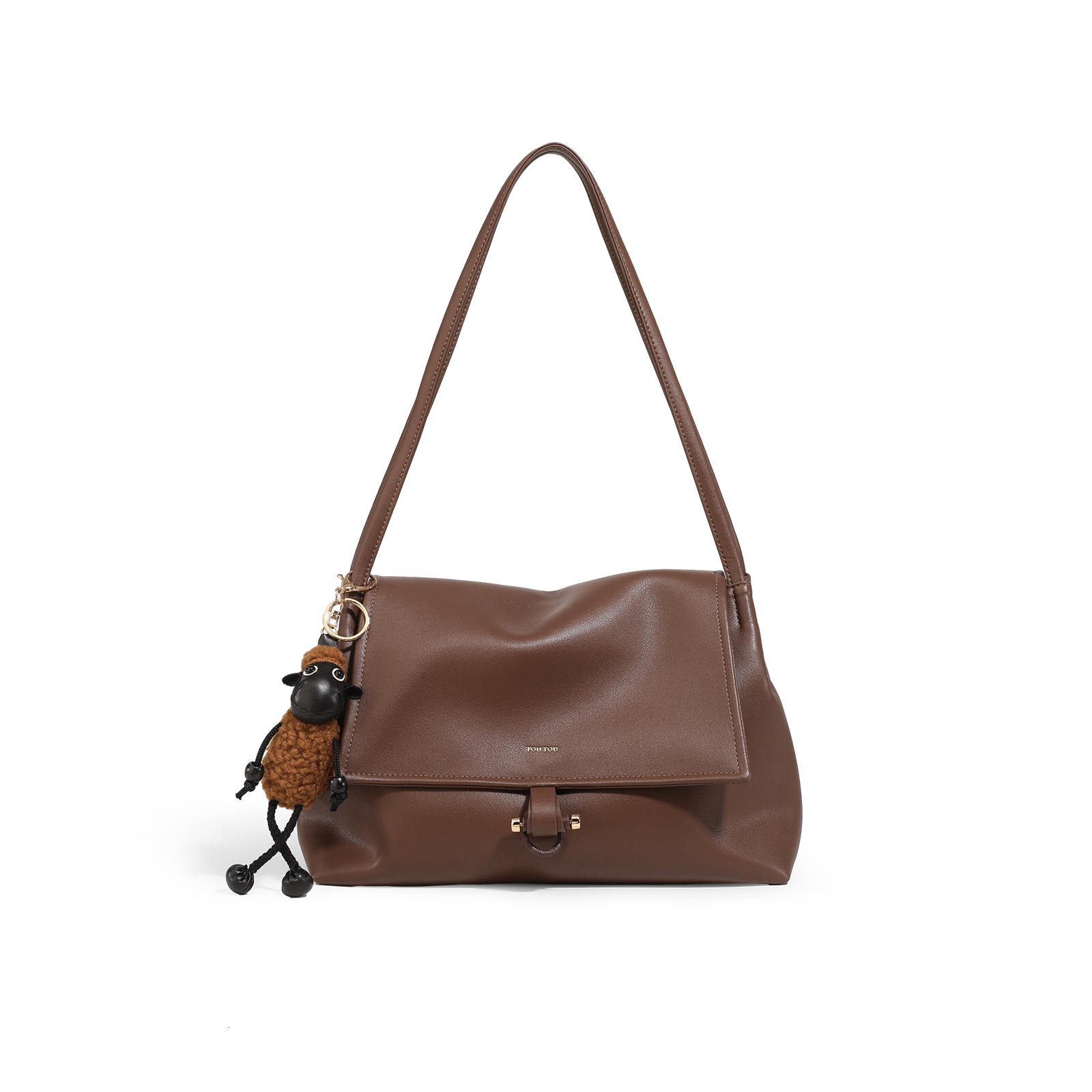 TOUTOU Women Tote Cute Doll Pendent Large Capacity High-End Shoulder Crossbody For Daily Work And Commuting Underarm Bag