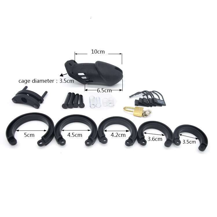 Male Sex Toys Small Male Chastity Device Cock Cage with 5 Size Rings Brass Locking Erotic Urethral Chastity Cage