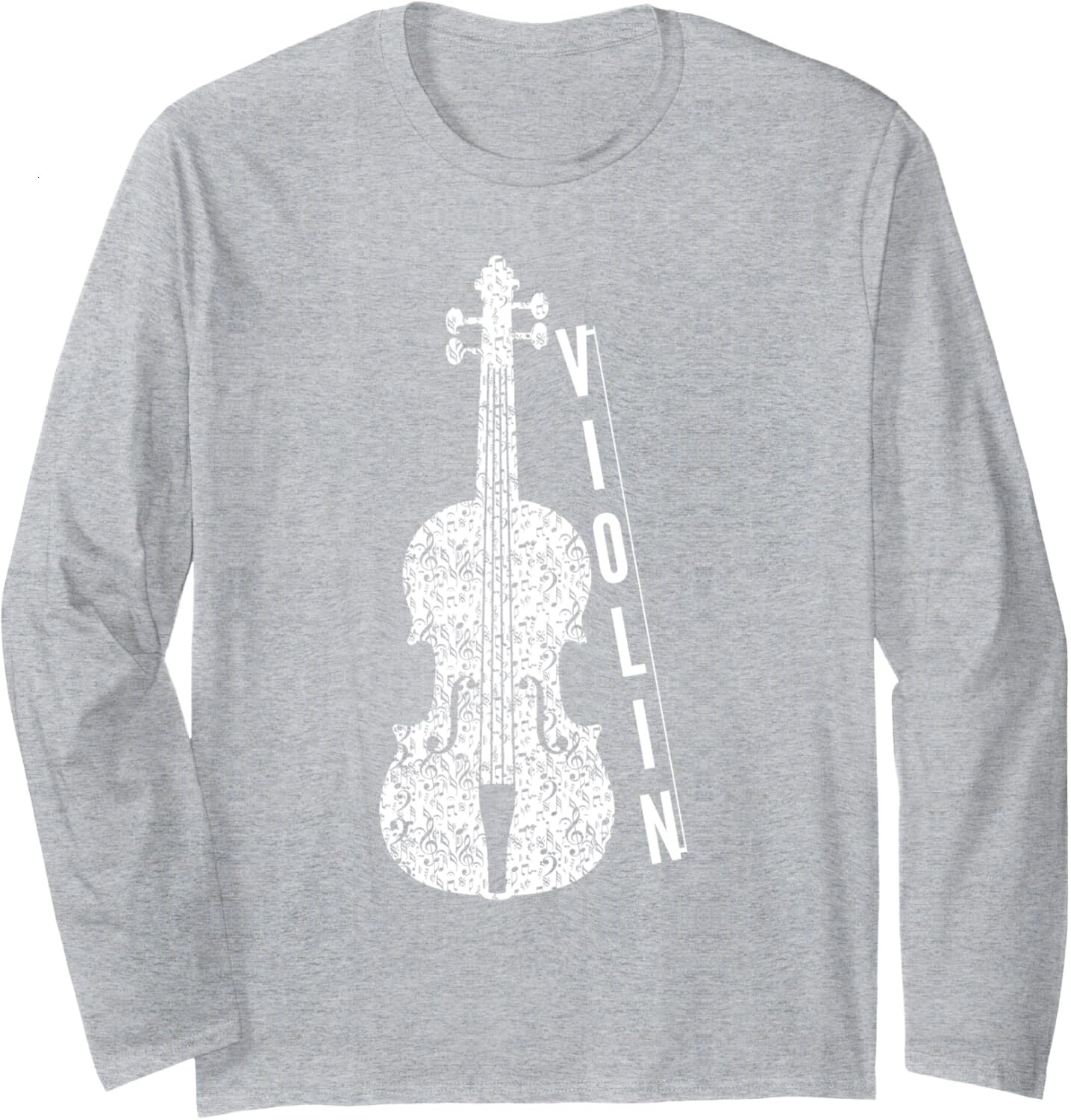 Long Sleeve Shirts for Men sweatshirt Vintage Violin Artwork Musician Birthday Long Sleeve Tee Streetwear Casual tops clothes