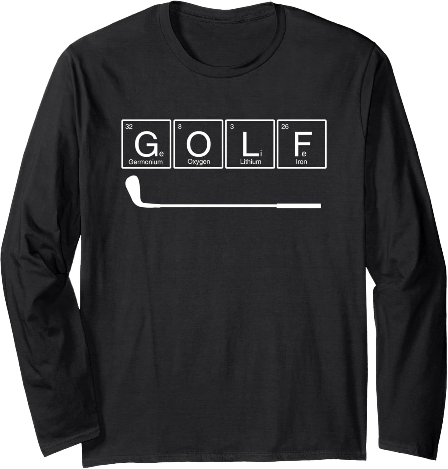 Long Sleeve Shirts for Men sweatshirt Funny Golf Chemical Elements Periodic Table Golf Lover Gift Long Sleeve Tee Streetwear Casual tops clothes