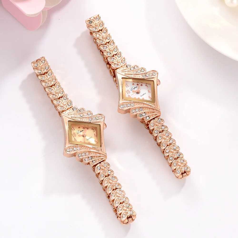 Women Watches Luxury Crystal Bracelet Gemstone Wristwatch Dress Watches Women Ladies Gold Watch Fashion Female Brand WatchX240920