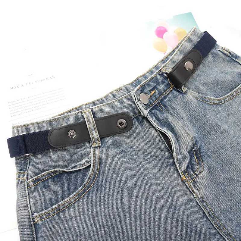 New adjustable womens buckle free waist belt jeans buckle free elastic waist elastic waist mens canvas belt lazy invisible belt W240920