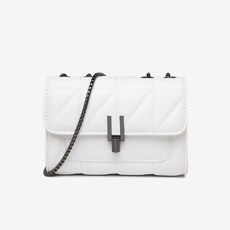 Elegant Women's Lingge Bag with Chain Strap - Versatile Single Shoulder & Crossbody Design