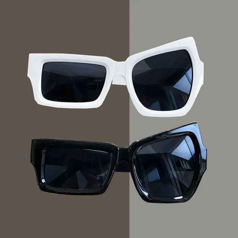 Fashion Irregular Square Sunglasses Funny Party Asymmetrical Sun Glasses Men Brand Designer Personality Black SunglassesX240920