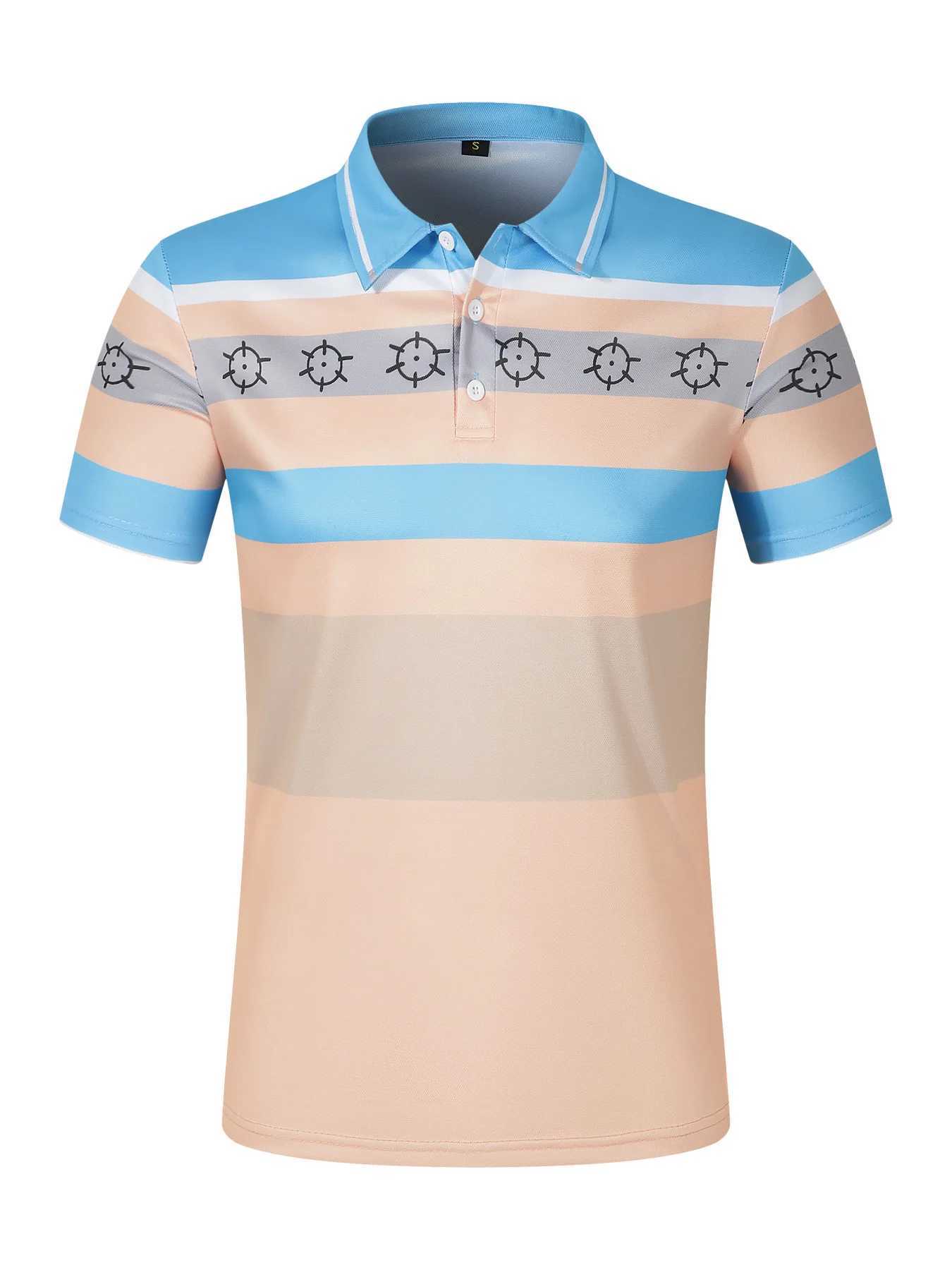 Mens summer short sleeved striped polo shirt mens casual breathable polo shirt top.X240920