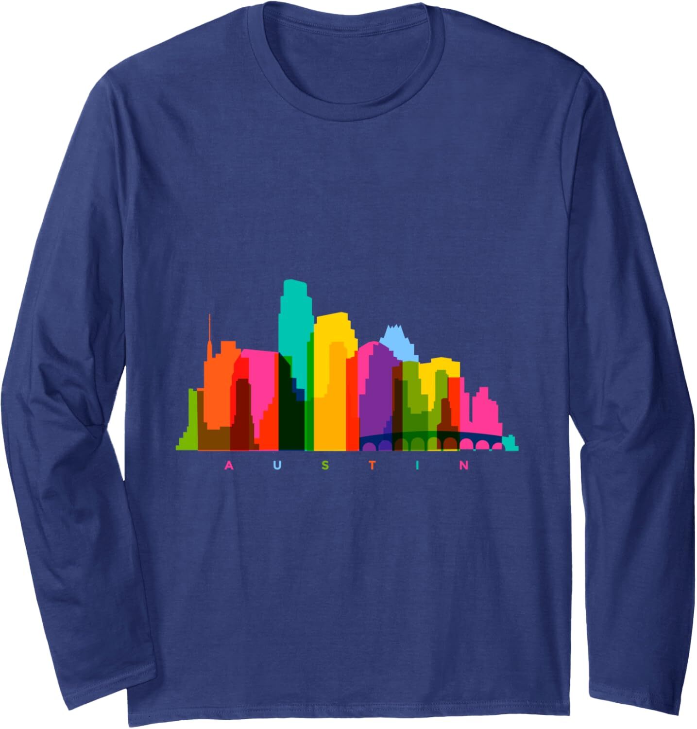 Long Sleeve Shirts for Men sweatshirt Colorful Austin Graphic Best Austin City Fan Gift Long Sleeve Tee Streetwear Casual tops clothes