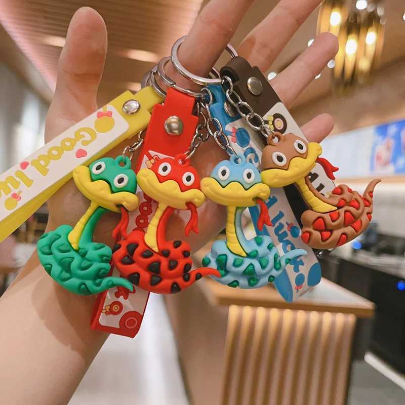 Creative Snake Pendant Keychain Cute Cartoon Zodiac Snake Year Lucky Pendant Backpack Hanging Decoration Accessories GiftsX240919