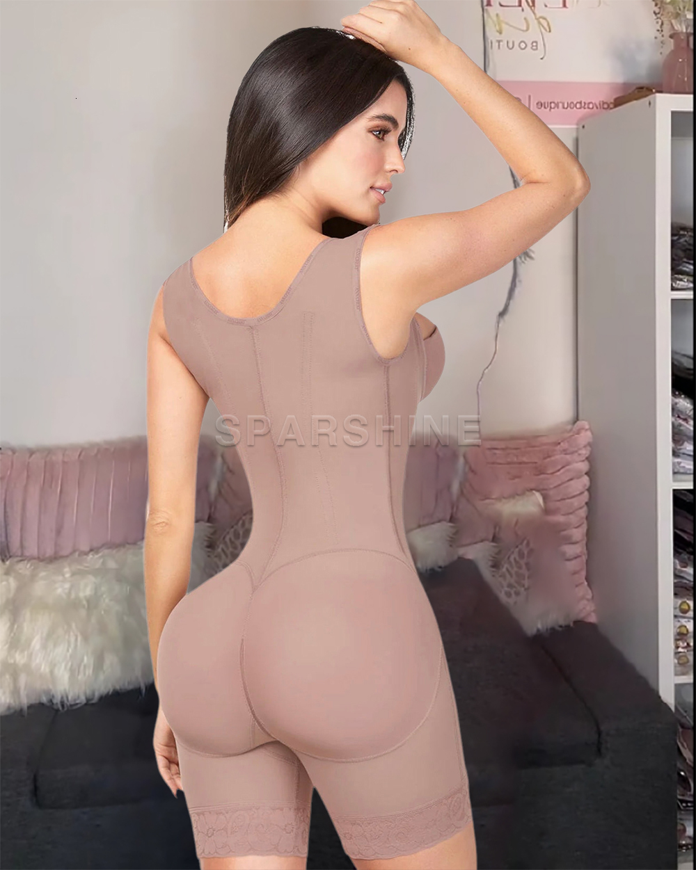 High Compression Hourglass Body Colombian Girdles For Women Post-Operative Open-Chest Sleeveless One-Piece Bodysuit Fa