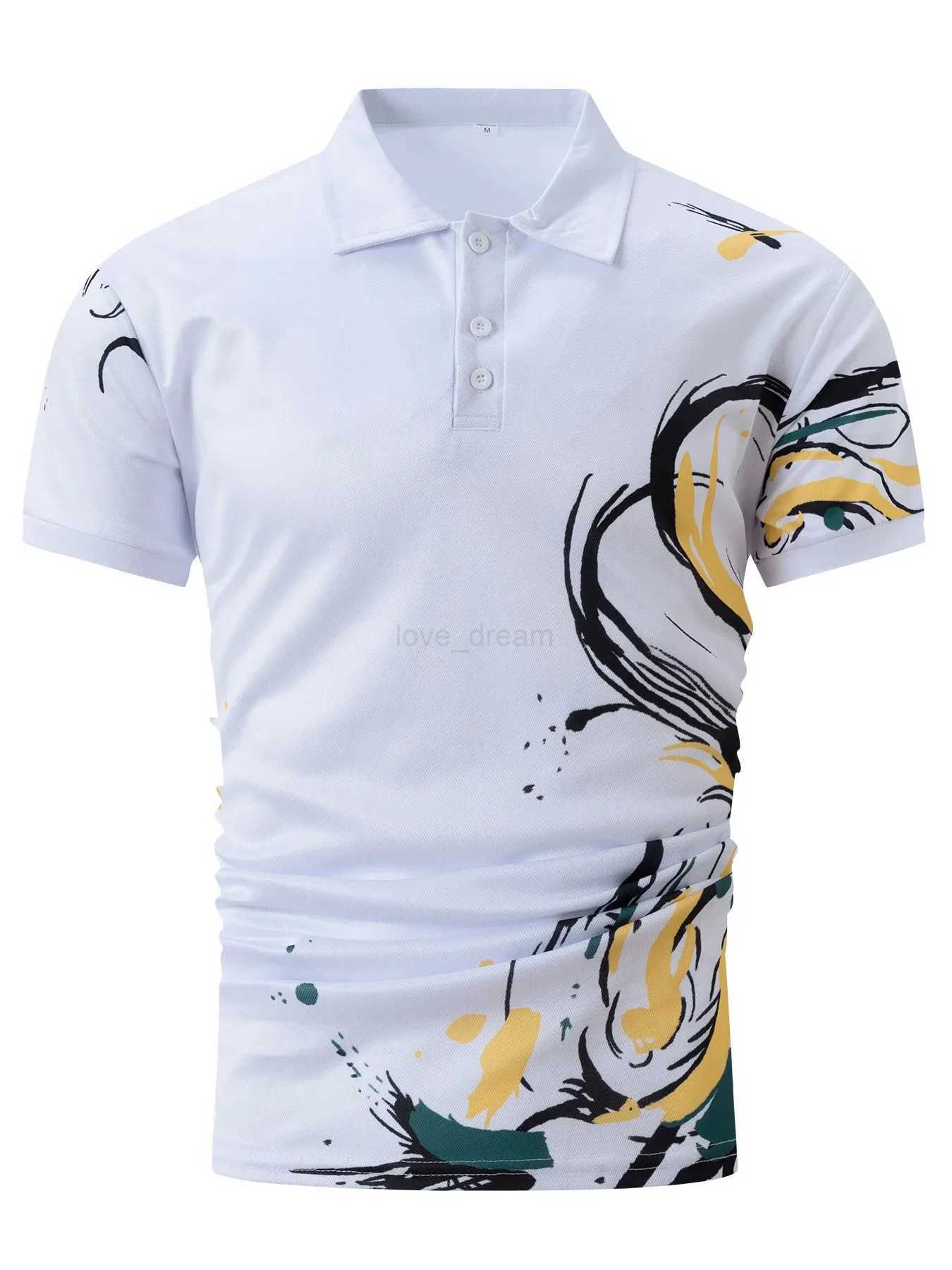 Summer New Mens Short Sleeve Polo Shirt 3d Printing Business Casual Breathable Stripes Polo Shirt Mens Clothing Tops T-ShirtsXJ240920