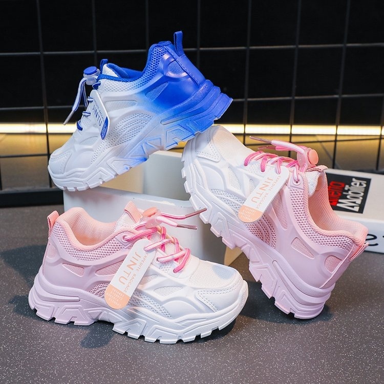 Girls' sports breathable 2023 summer new Korean version children's mesh white female students' running shoes soft sole