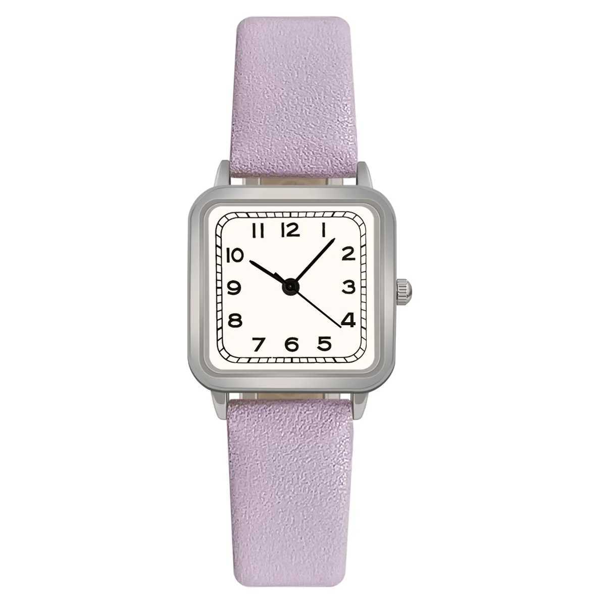 Hot Sale Woman Quartz Watch Leather Strap Square Dial Student Luxury Gift Wristwatches Dropshipping Relojes Para MujerX240920