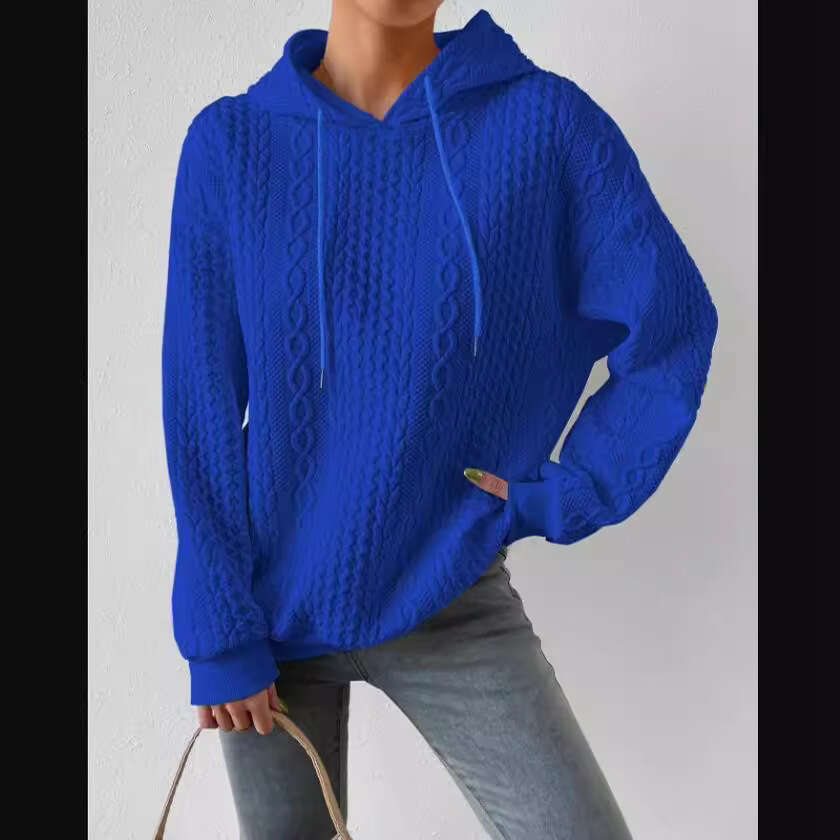 Hallowmas 2024 New Autumn Oversized Womens Jacquard Hooded Tie Up Long Sleeved Hoodie Knitted Women Jacket Coats Womens Jacket Designer Coat Autumn Dr
