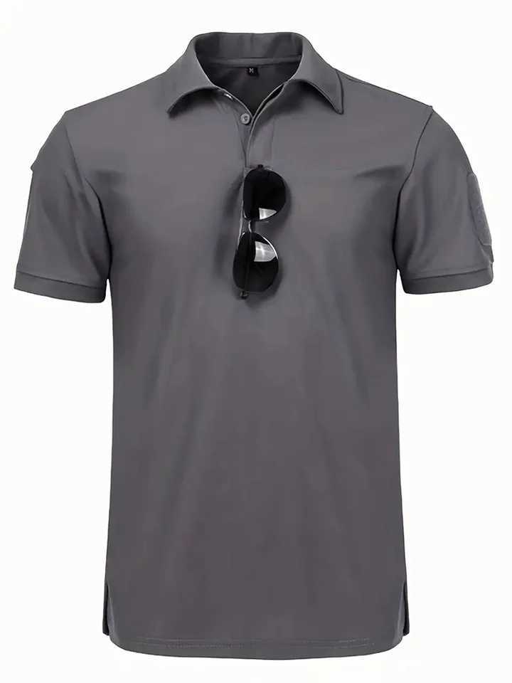 Tactical Military T-shirt Outdoor Breathable Army Combat T Shirt Quick Dry Hunting Camping Hiking Fishing Lapel Polos Tee TopsX240920