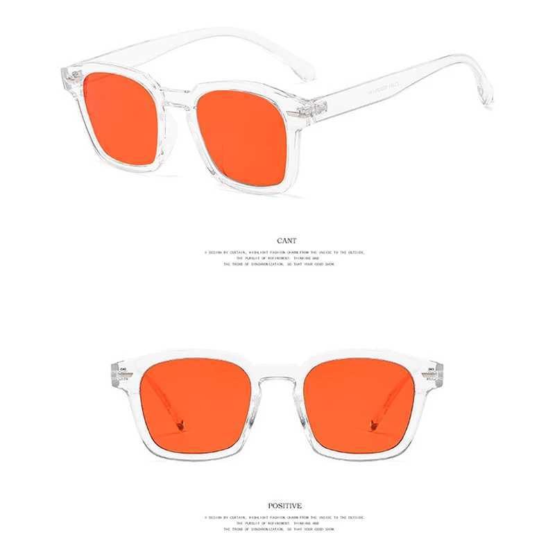 Retro Vintage Square Frame Sunglasses for Women Men Unisex Transparent Outdoor Sports Ridding Black Sunglasses Eyewear UV400X240920