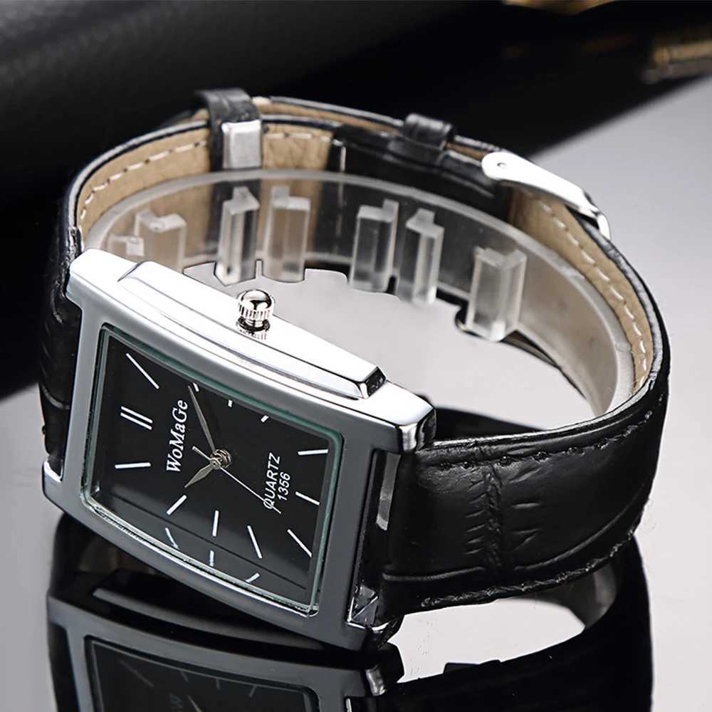 Classic Retro Quartz Watches Leather Strap Ladies Watch Rectangle Dial Clock Fashionable Wristwatch for Women Relogio FemininoX240920