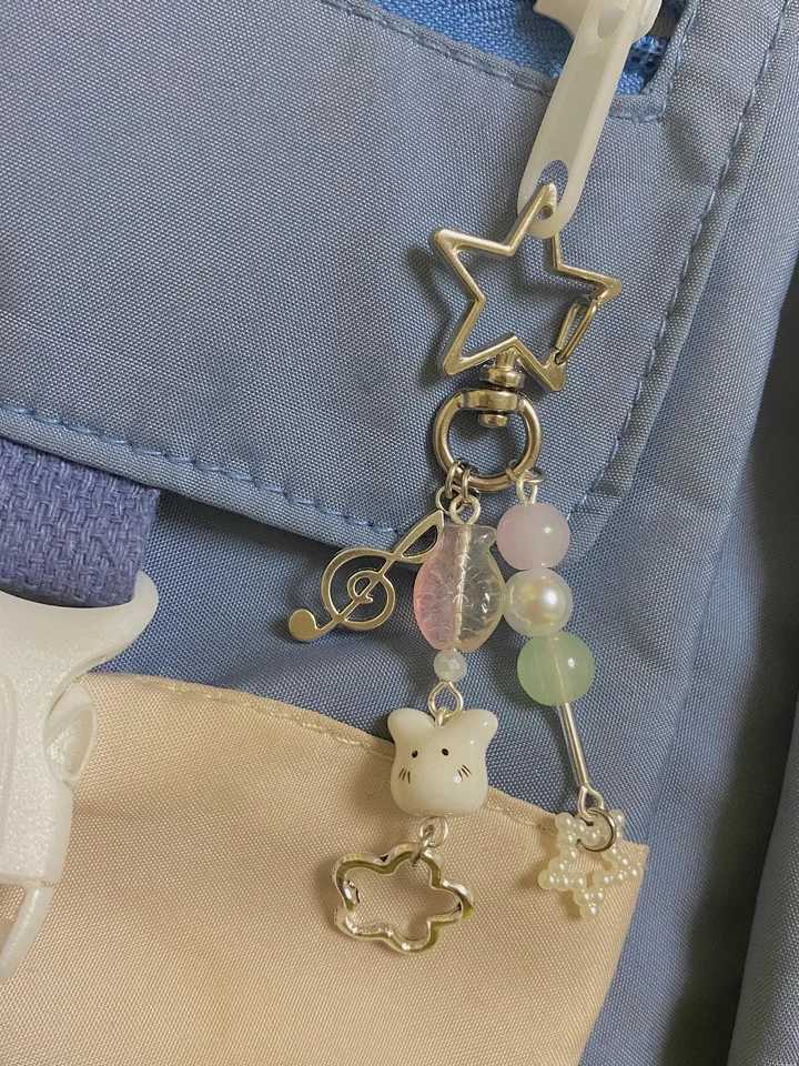 soft aesthetic y2k pink green mint white dango keychainX240919