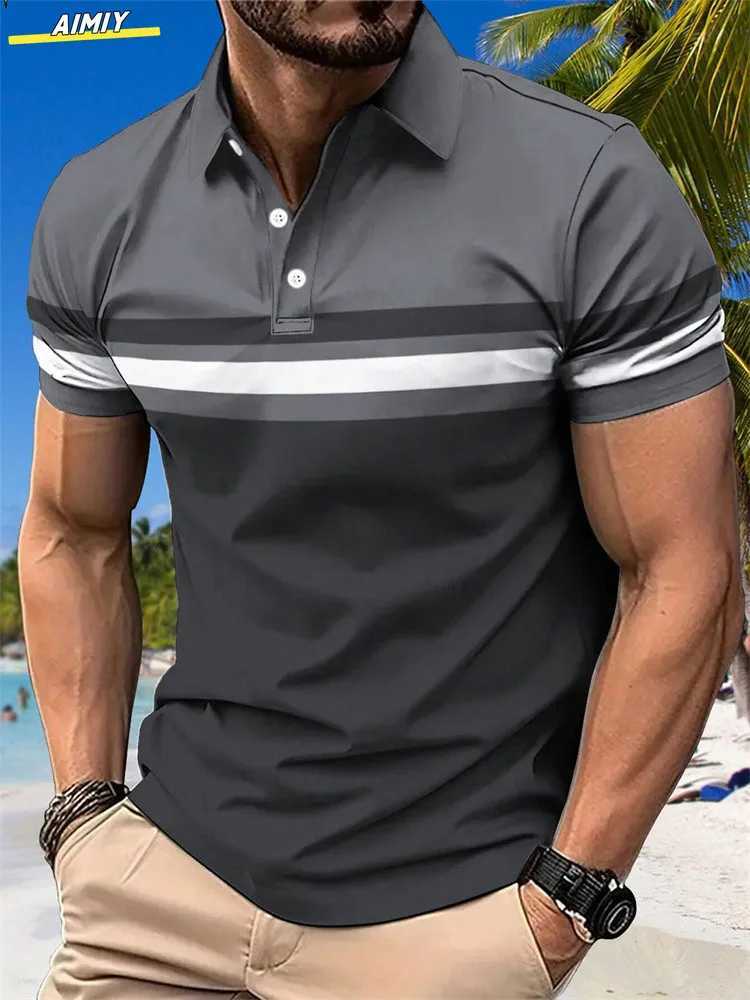 2024 summer new mens short sleeve pure cotton casual T-shirt V-neck shirt mens breathable Polo shirt S-3XLX240920