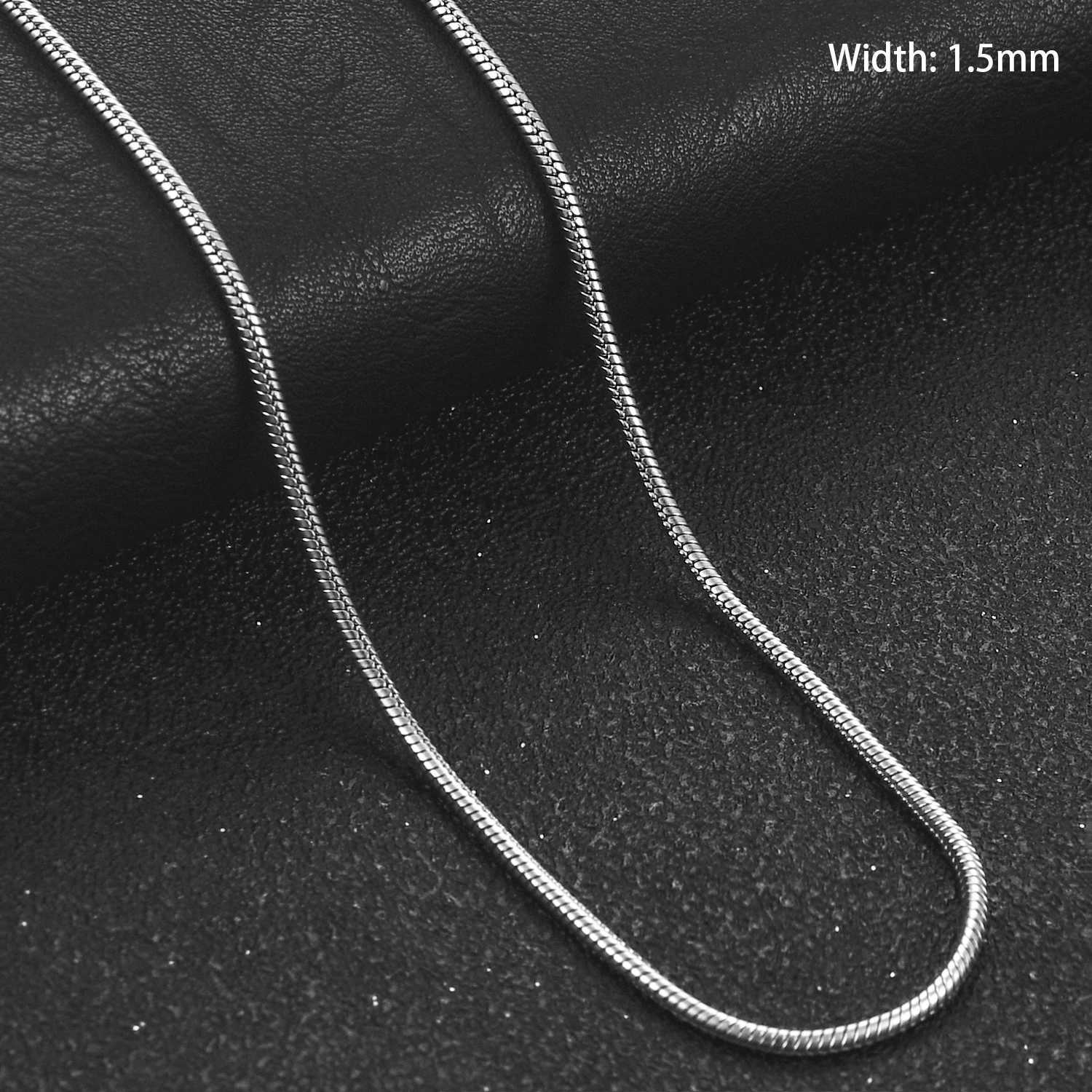 1/1.5/2.4/4mm Waterproof Stainless Steel Sliver Color Necklace High Quality Round Snake Chain Jewelry Accessory for Men WomenX240919