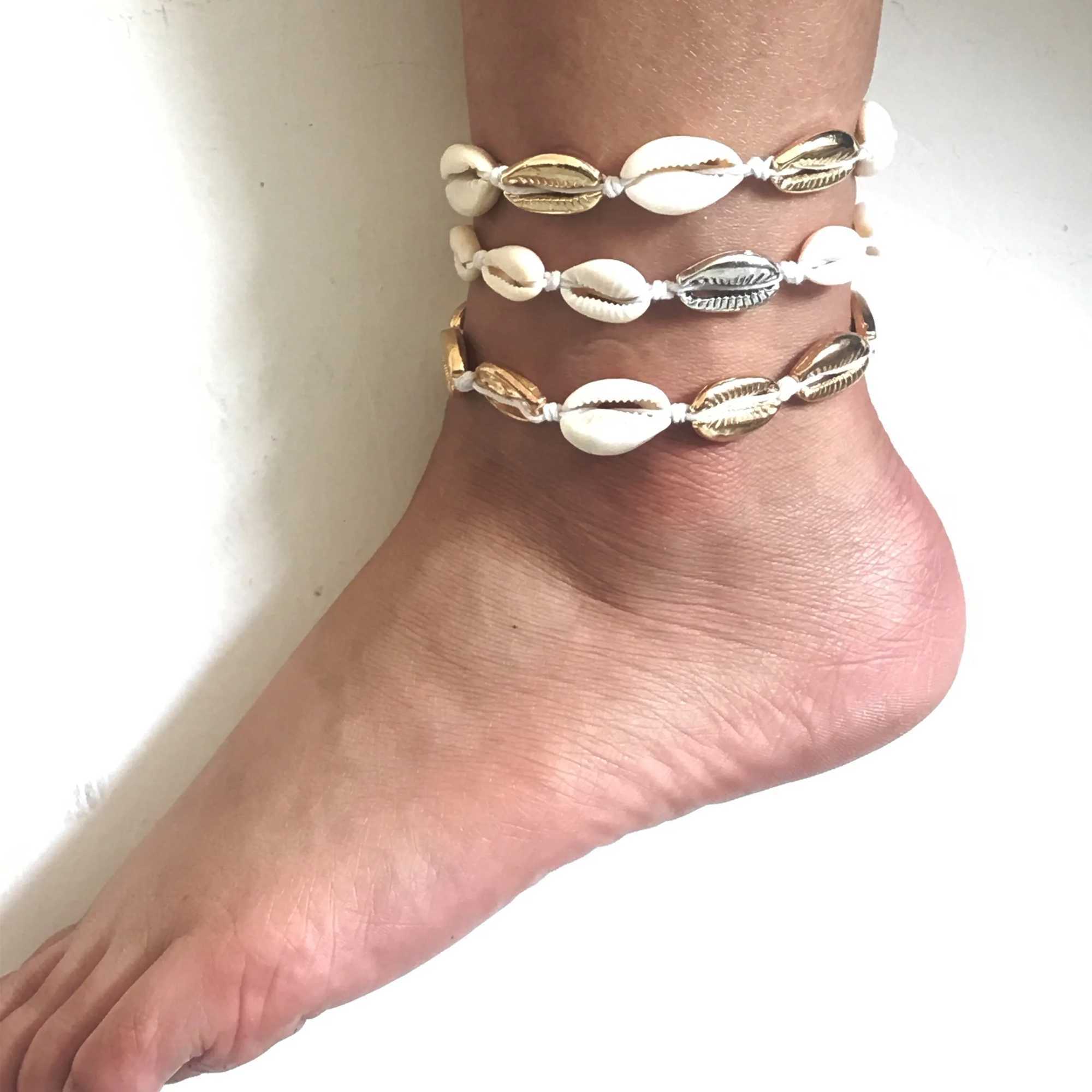 Anklets for Women shell Foot Jewelry Summer Beach Barefoot Bracelet ankle on leg Ankle strap Bohemian Accessories shell anklets Y240920