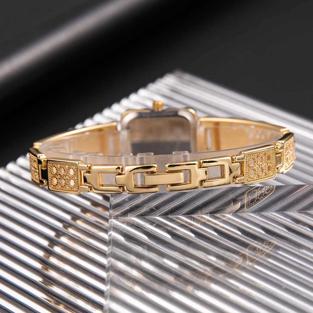 New Top Brand Luxury Silver Gold Watch for Women Thin Metal Bracelet Small Square Dial Dress Lady Quartz Watches Gifts for WomenX240920
