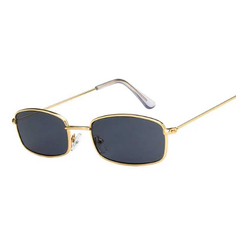 Metal Square Sunglasses Woman Retro Brand Travel Small Rectangle Sun Glasses Male Black Yellow Red Mirror Vintage Oculos De SolX240920