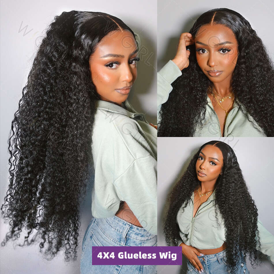 Pre Plucked Brazilian 4x4 Transparent Curly Human Hair Wigs Deep Wave Glueless 5x5 Ready to Wear Lace Clousure Wig For Women