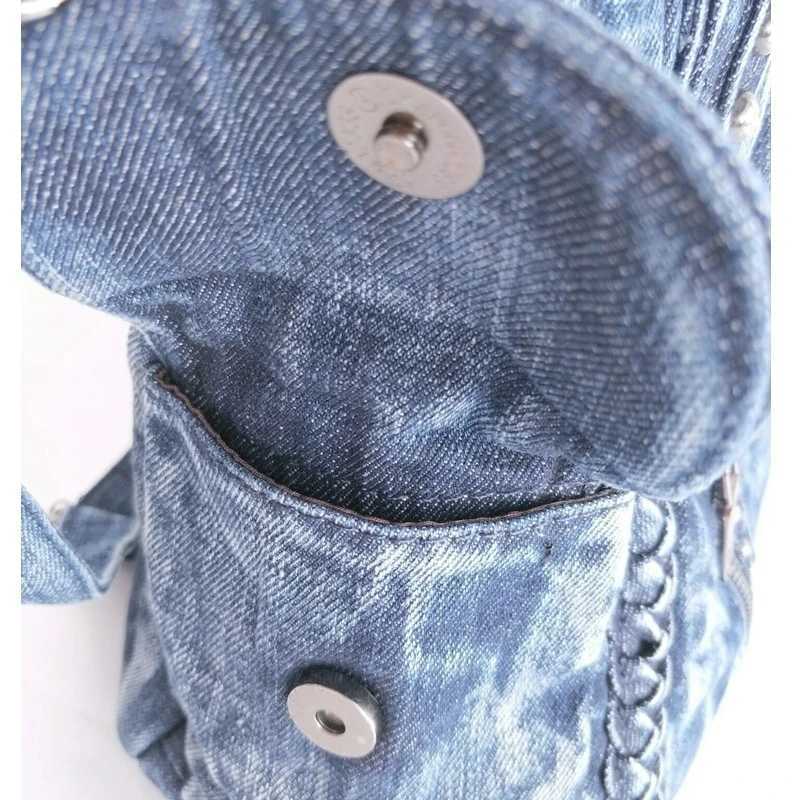 CMM New in Fashion Denim Women Shoulder Bag Jeans Weave Rivet Tote Purses and Handbags Hobo 240920