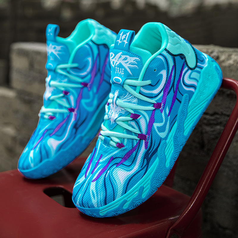 High Quality Colorful Basketball Sneakers Unisex Anti-shock Outdoor Men's Basketball Shoes Lace-up Anti-slip Men Athletic Shoes