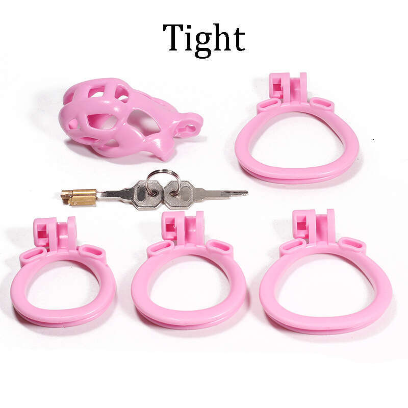 Pink Cage Set Lightweight Custom Curved Male Chastity Device Kit Penis Ring Cock Ring Cages Trainer Belt Sex Toys