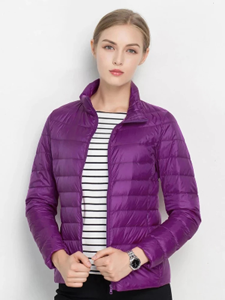 2024 New Ultra Light White Duck Slim Women Winter Puffer Jacket Portable Windproof Down Coat